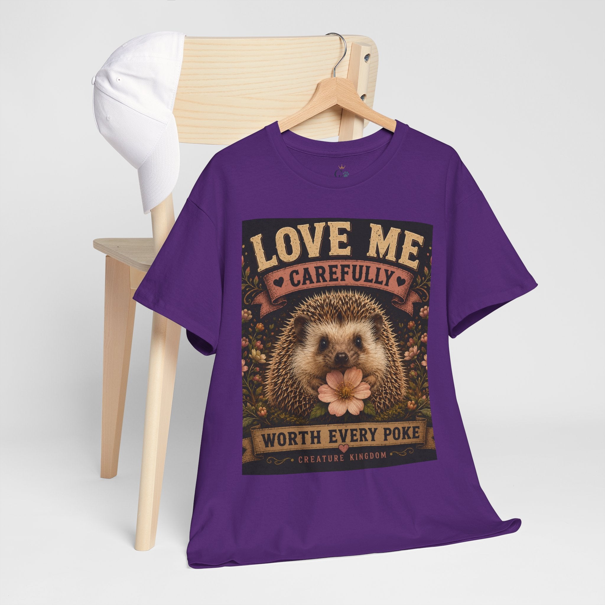 Creature Kingdom "Love Me Carefully — Worth Every Poke" Hedgehog Tee