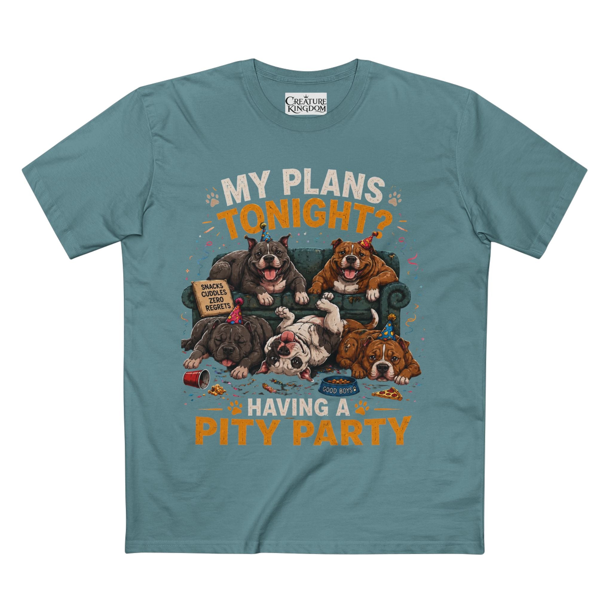Creature Kingdom "My Plans Tonight? Having a PITY Party!" Pitbull Tee