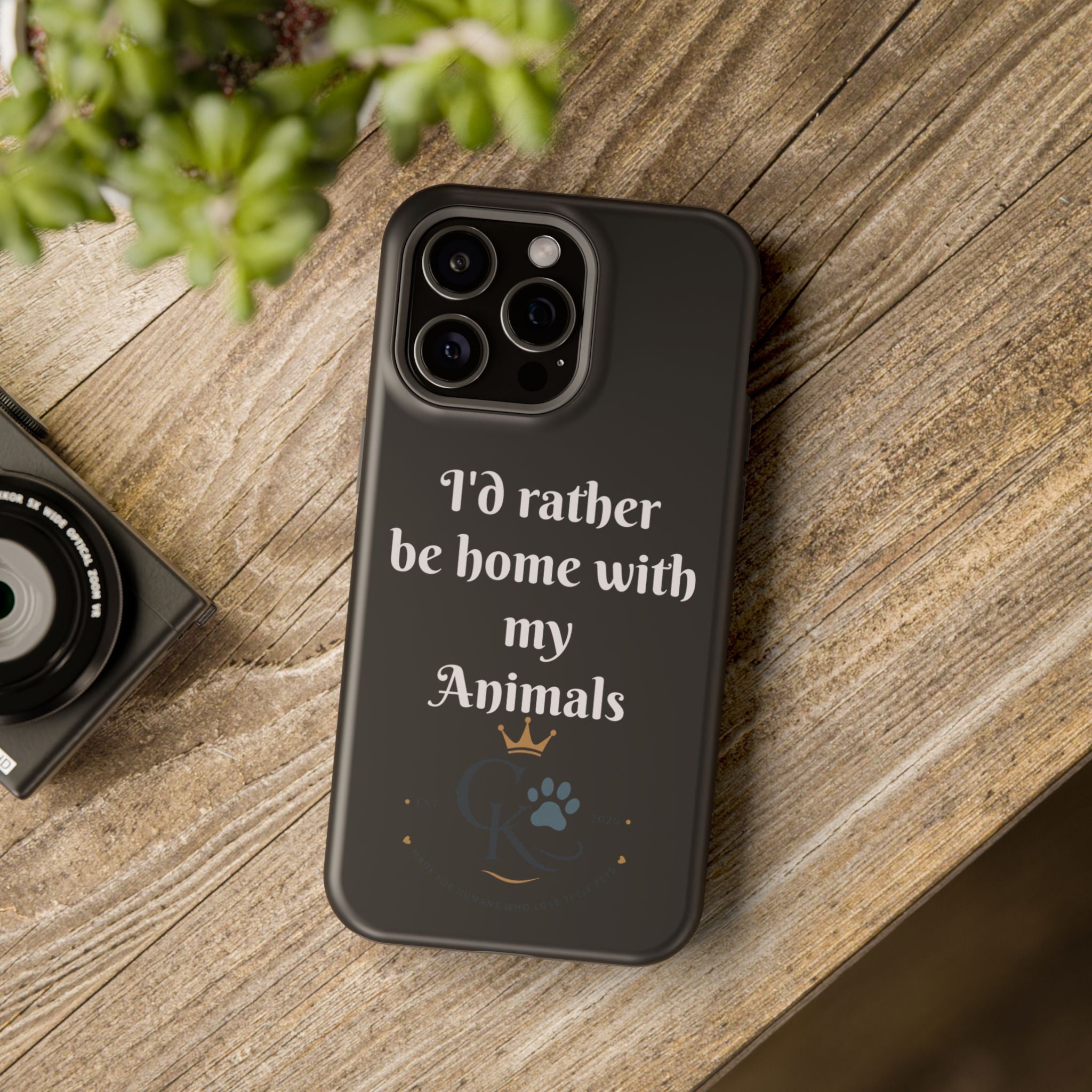 Creature Kingdom "I'd Rather Be Home With My Animals" Magnetic Phone Case