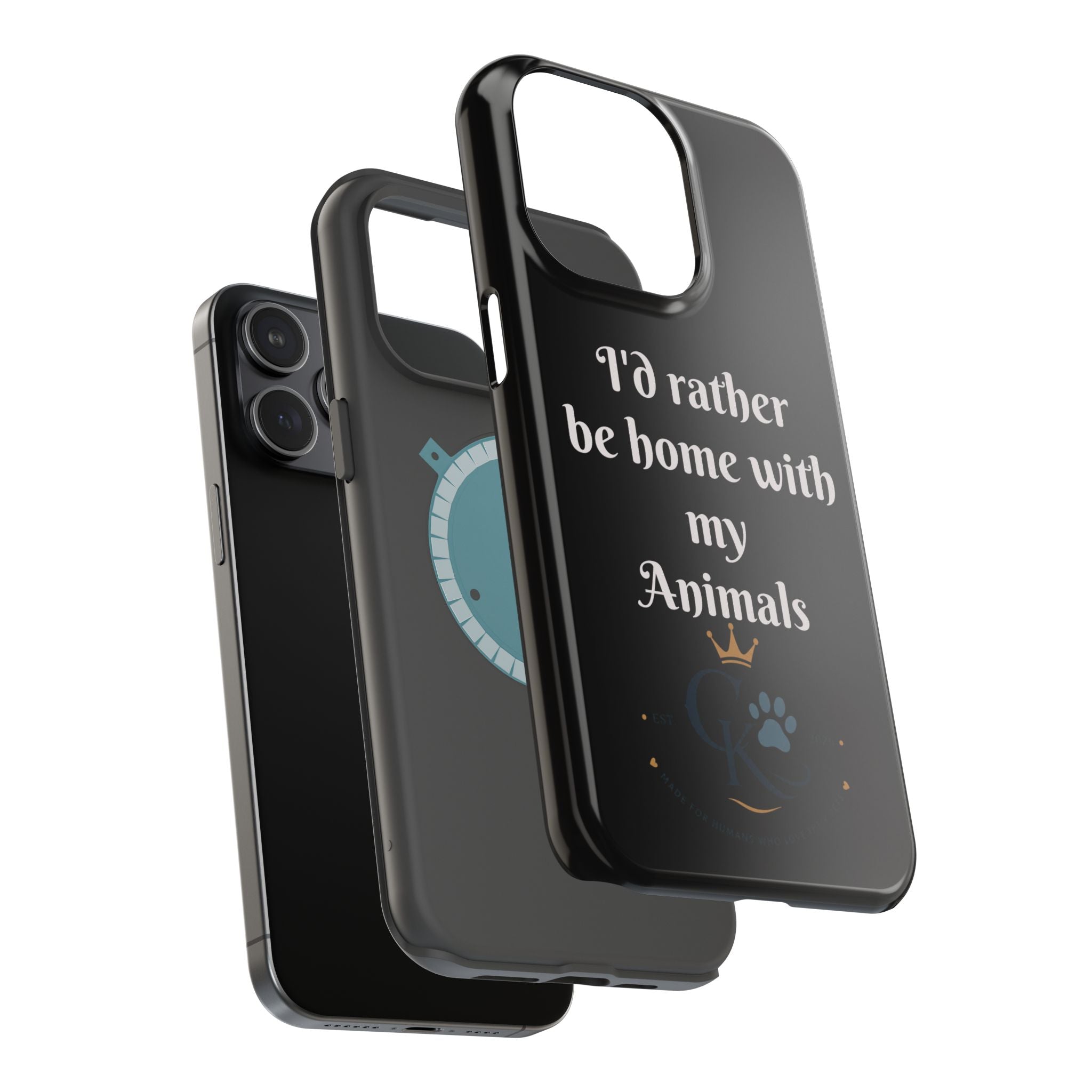 Creature Kingdom "I'd Rather Be Home With My Animals" Magnetic Phone Case