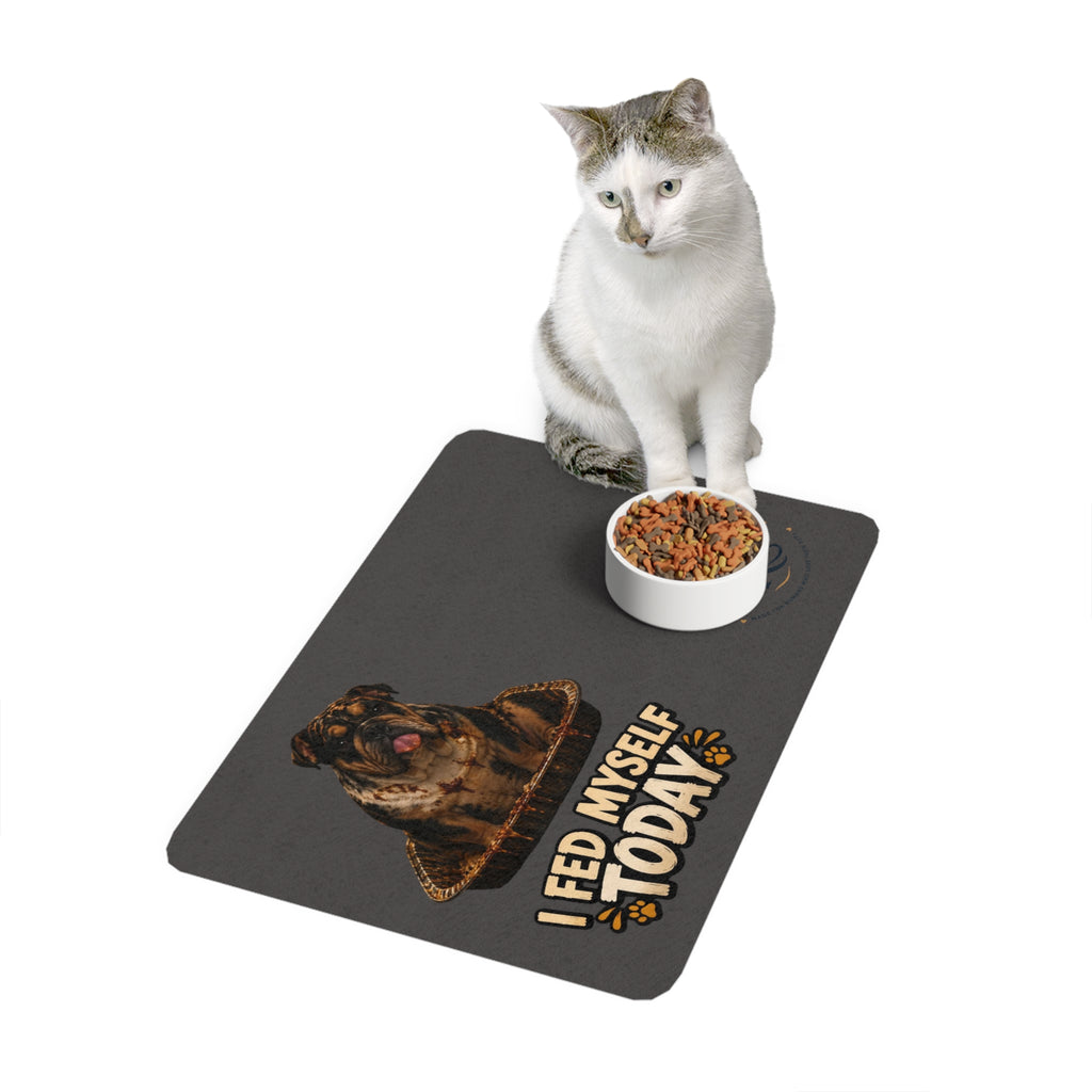 Creature Kingdom "I Fed Myself Today" Funny Pet Food Mat