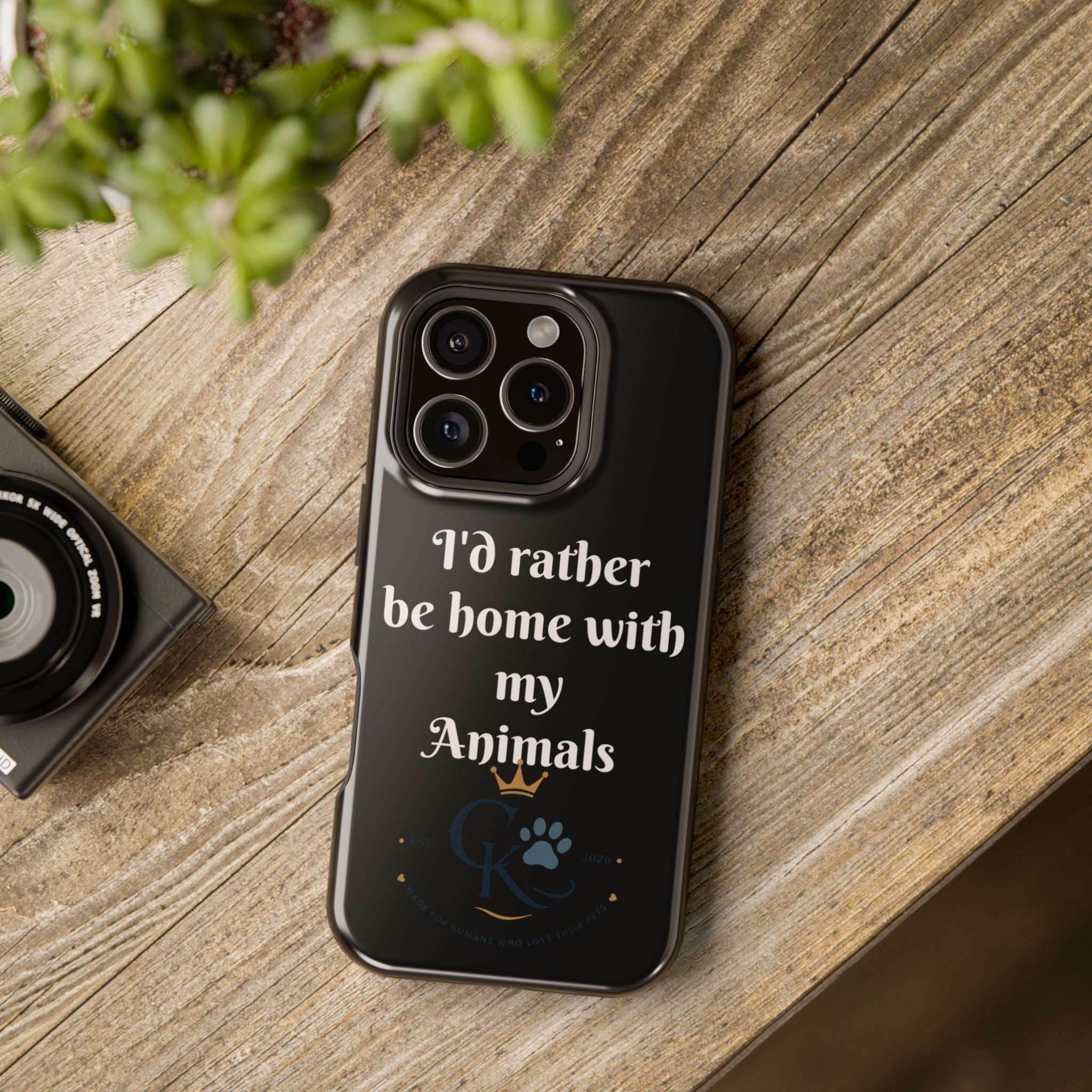 Creature Kingdom "I'd Rather Be Home With My Animals" Magnetic Phone Case