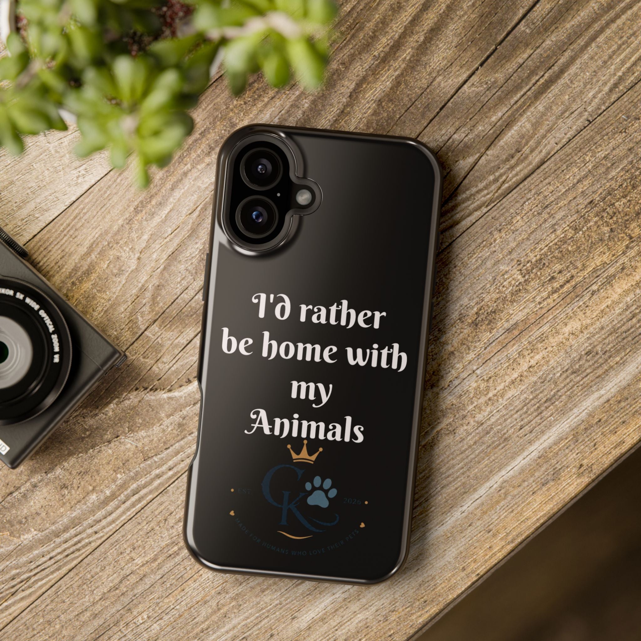 Creature Kingdom "I'd Rather Be Home With My Animals" Magnetic Phone Case