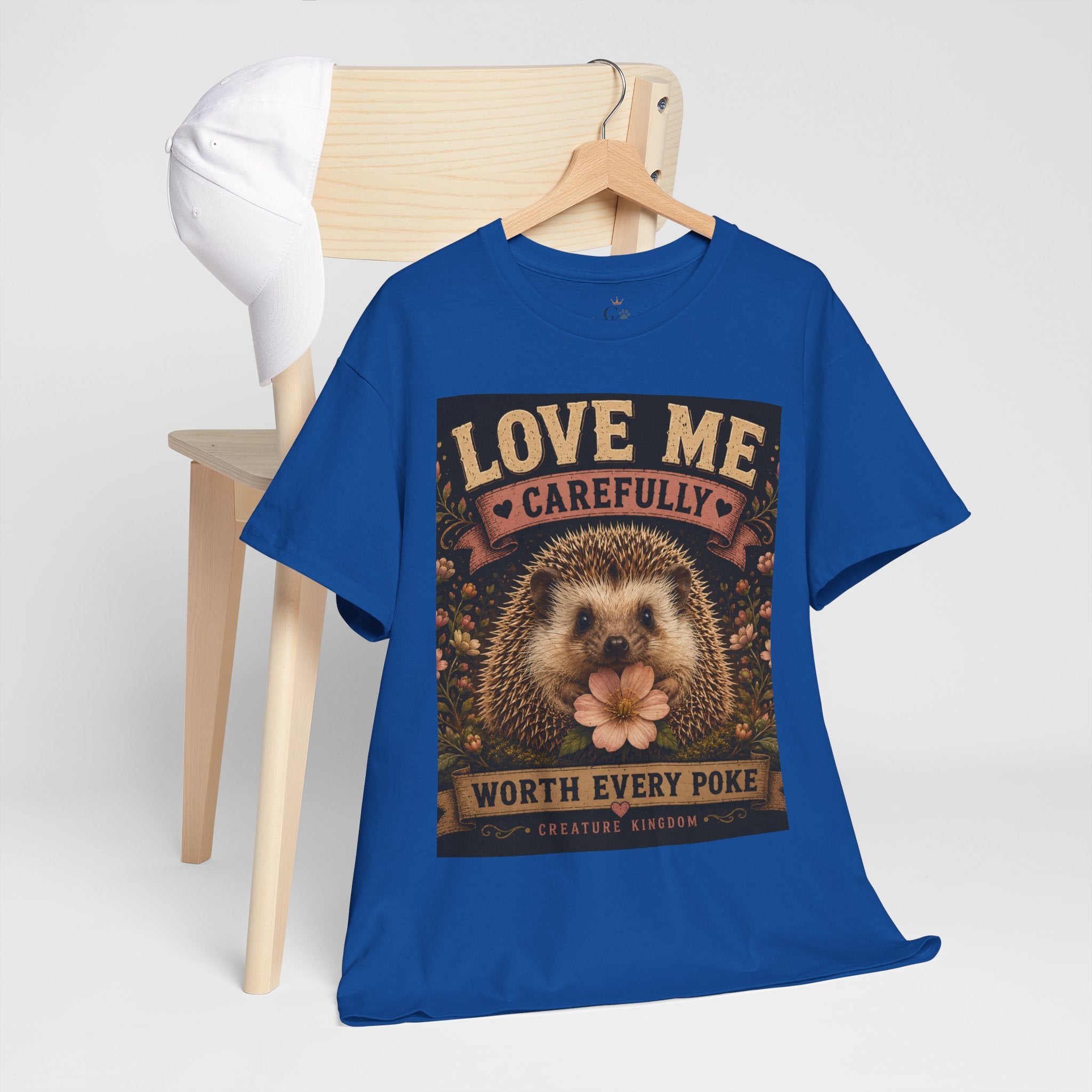 Creature Kingdom "Love Me Carefully — Worth Every Poke" Hedgehog Tee