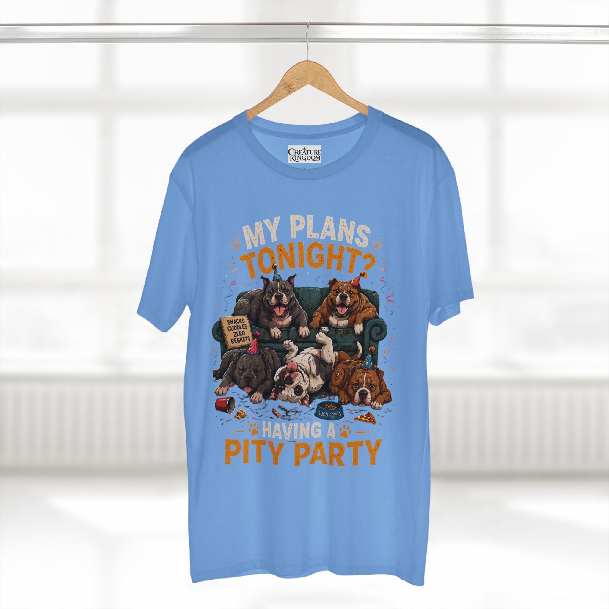Creature Kingdom "My Plans Tonight? Having a PITY Party!" Pitbull Tee