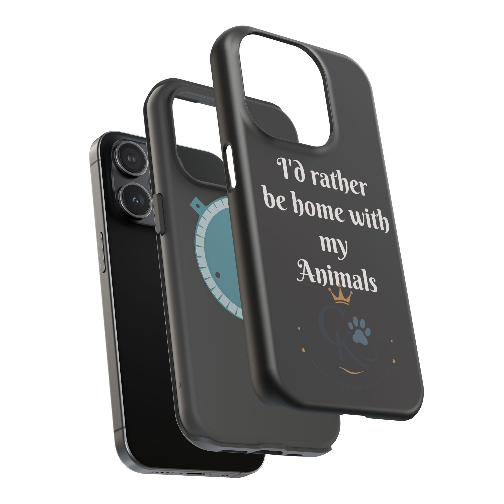 Creature Kingdom "I'd Rather Be Home With My Animals" Magnetic Phone Case