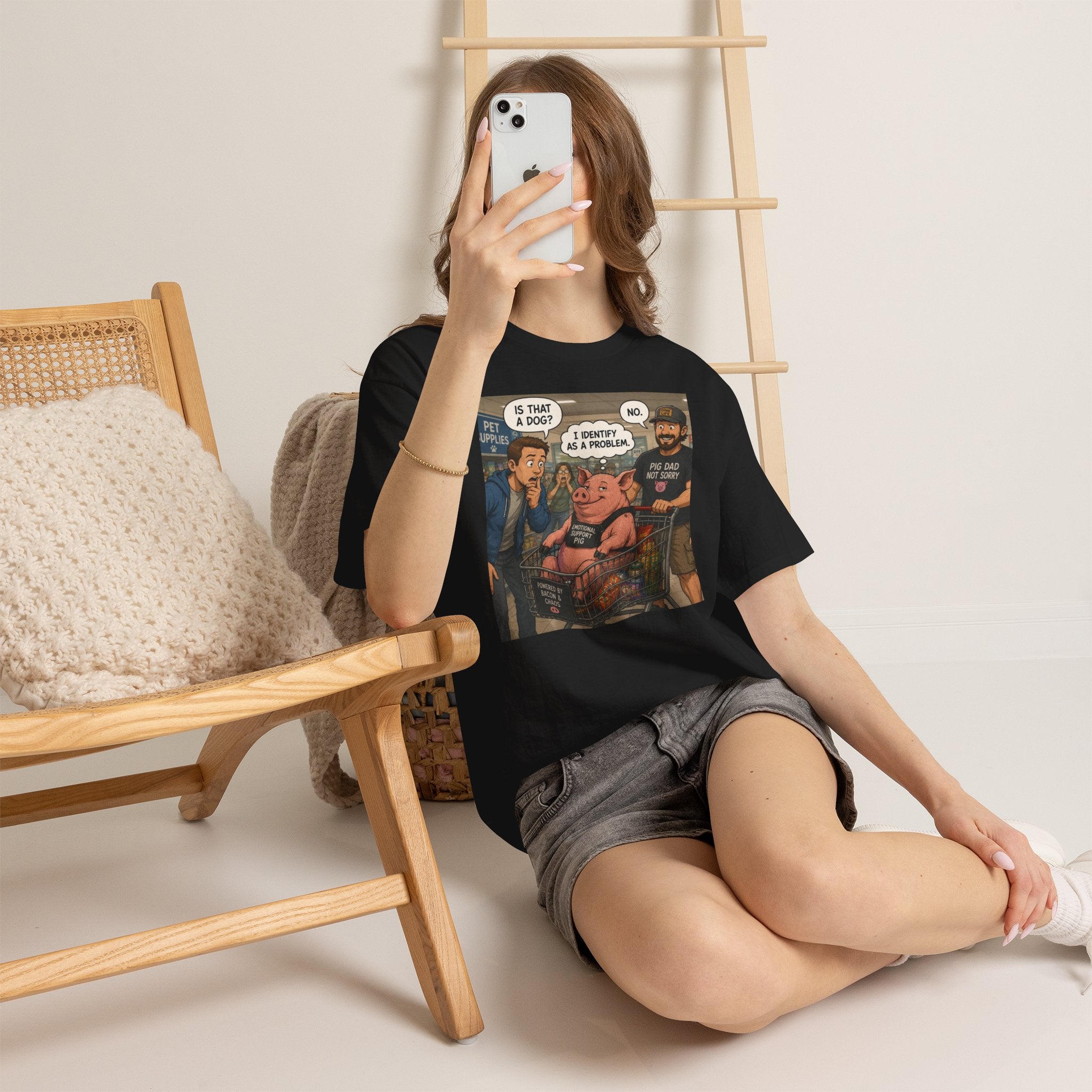 Creature Kingdom "I Identify as a Problem" Pig Tee