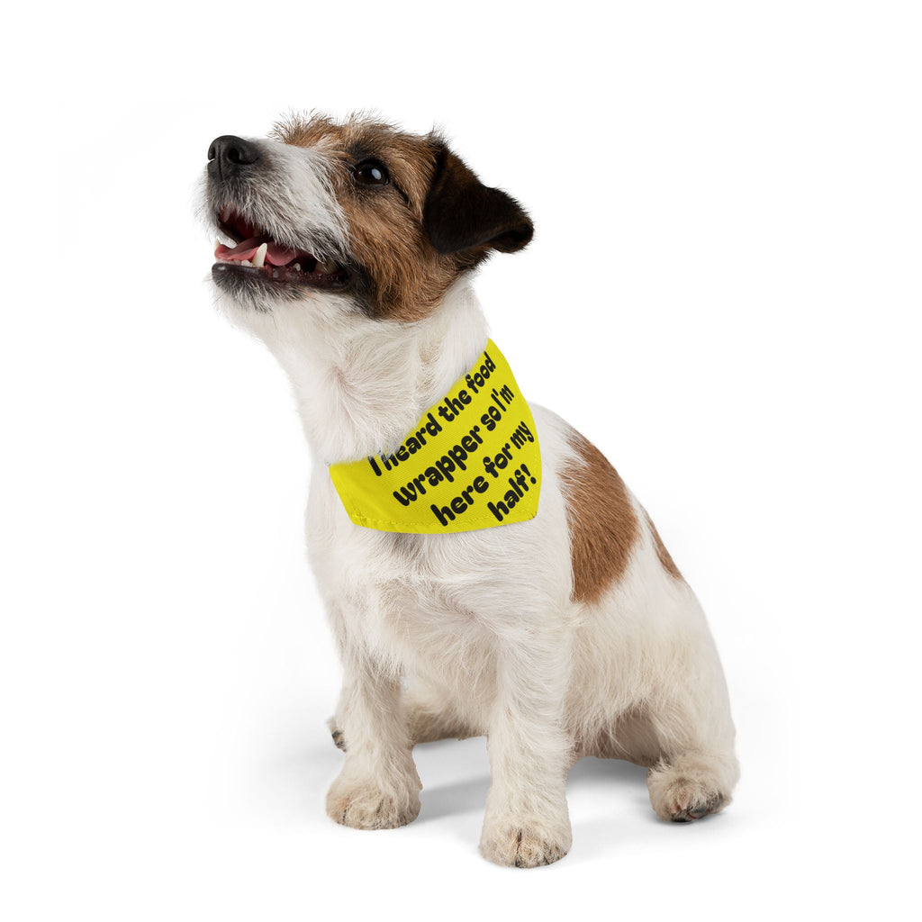 Creature Kingdom "I Heard the Food Wrapper So I'm Here for My Half!" Pet Bandana
