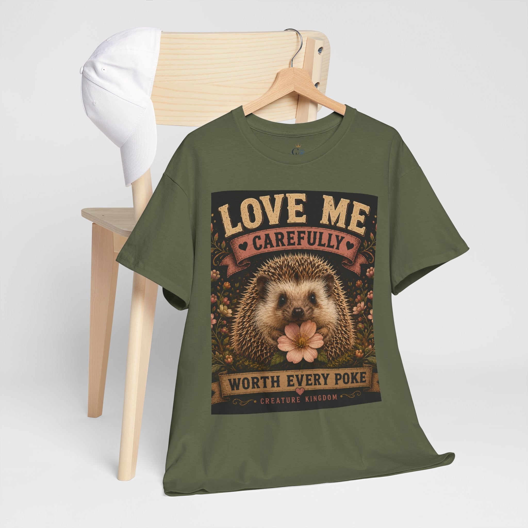 Creature Kingdom "Love Me Carefully — Worth Every Poke" Hedgehog Tee