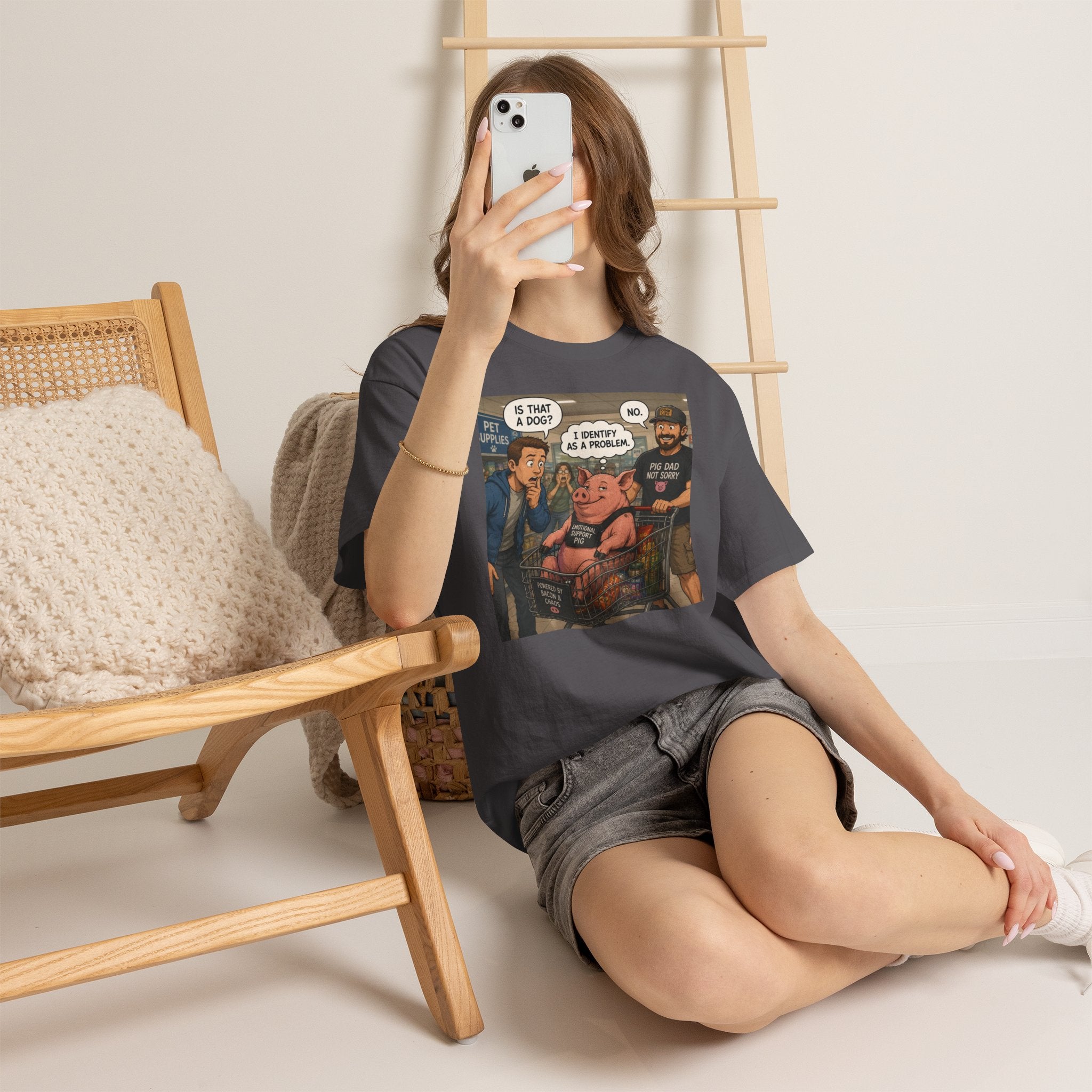 Creature Kingdom "I Identify as a Problem" Pig Tee