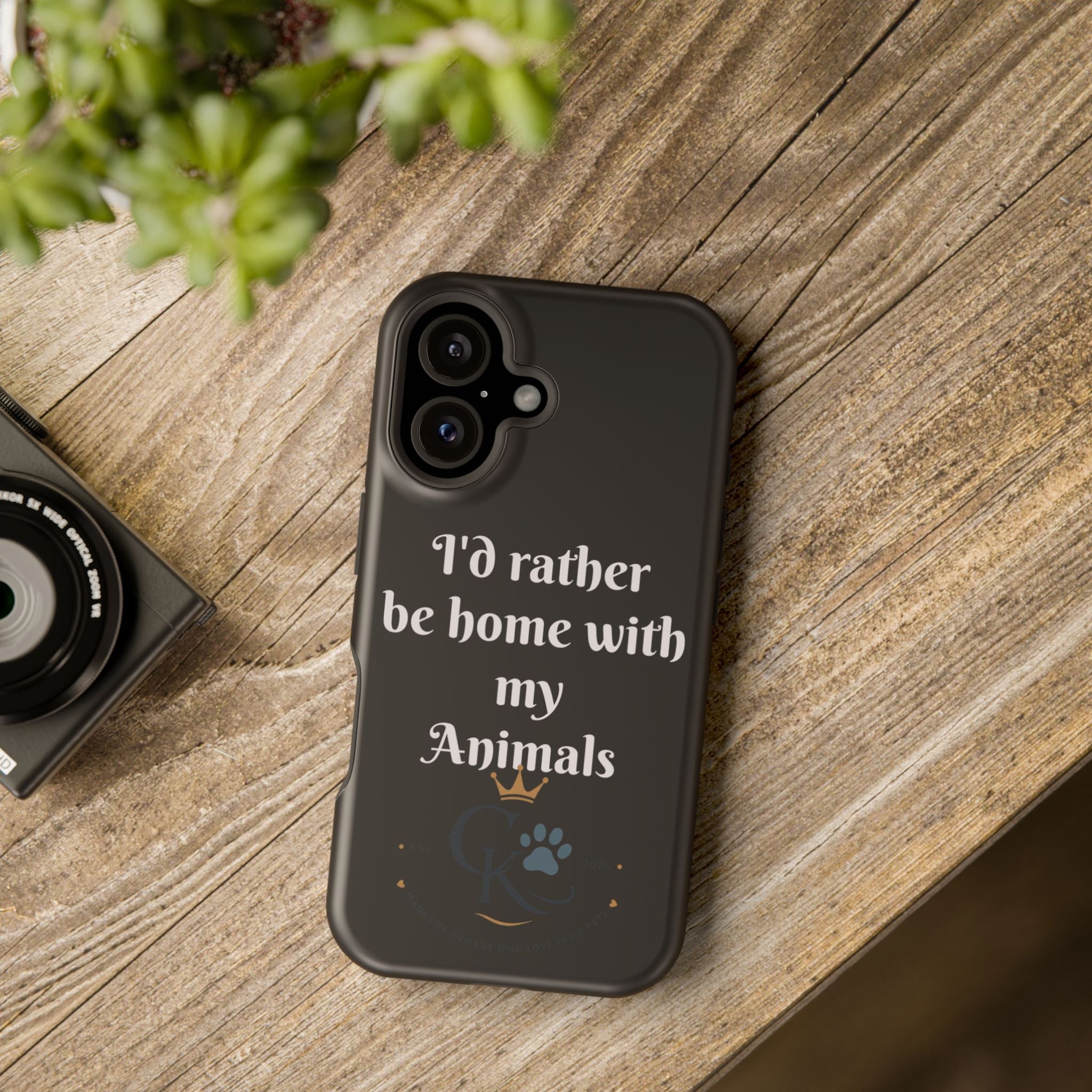 Creature Kingdom "I'd Rather Be Home With My Animals" Magnetic Phone Case
