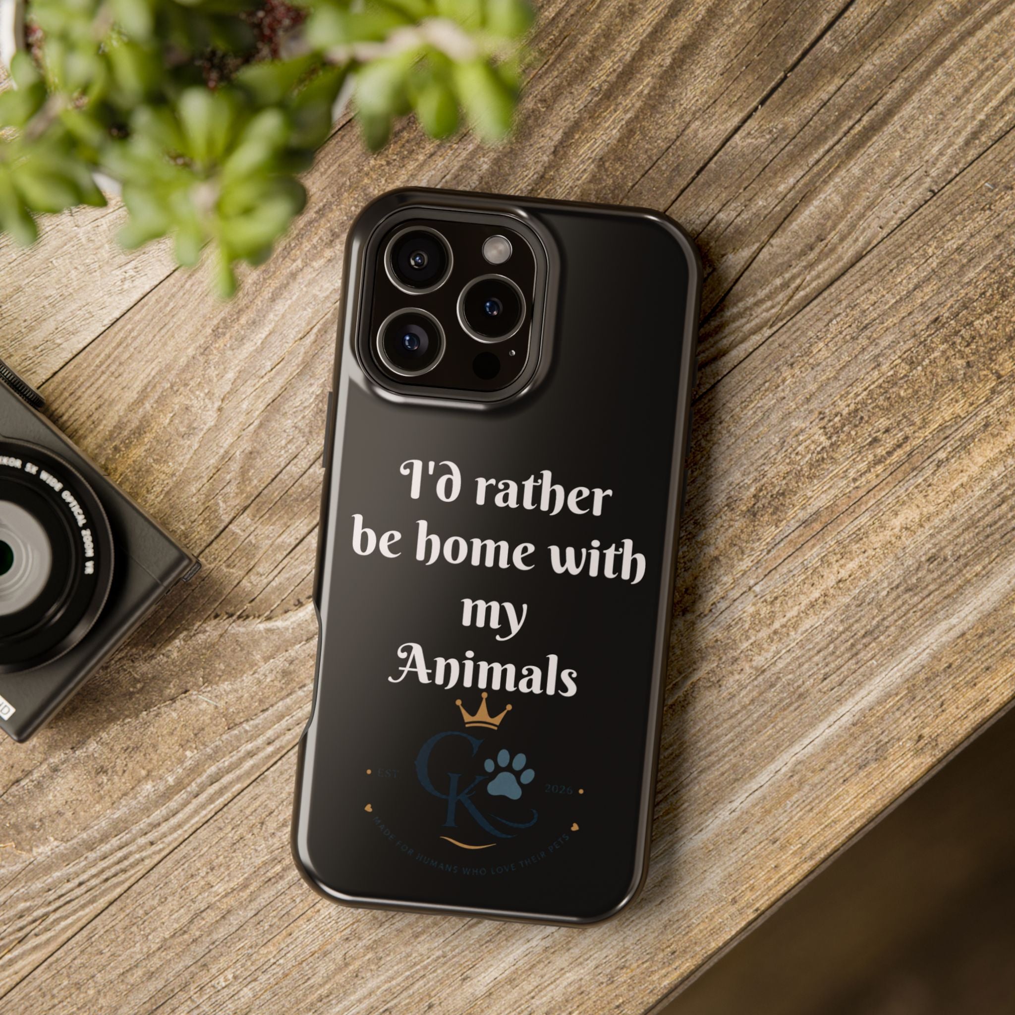 Creature Kingdom "I'd Rather Be Home With My Animals" Magnetic Phone Case